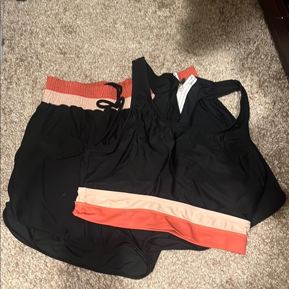 Black colorblock Seafancy Swim set